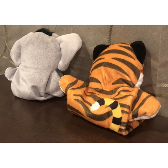Melissa & Doug Animals Hand Puppets Elephant Tiger Plush Toy Golf Head Cover Lot - Picture 6 of 9